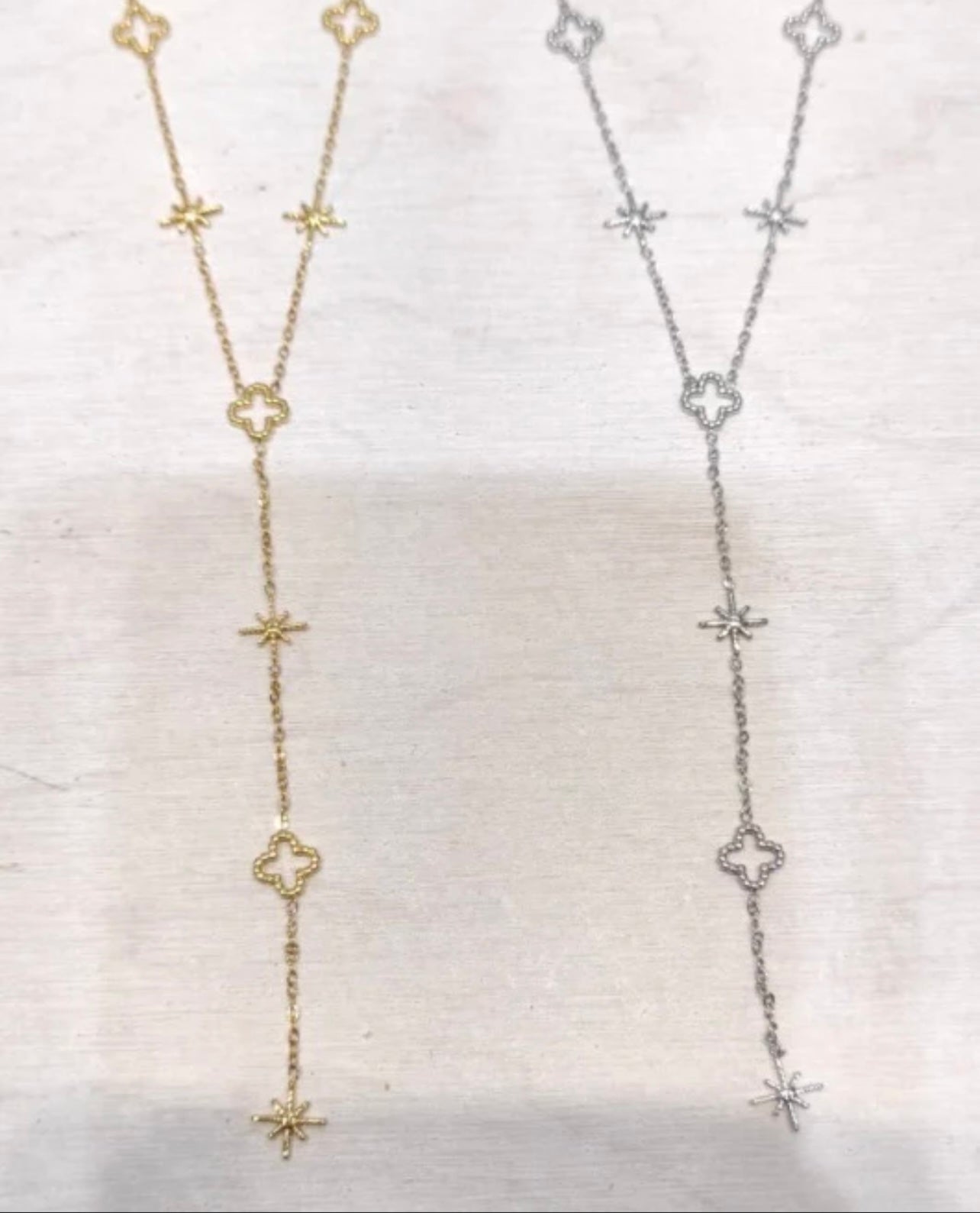 Collier Y trèfle et étoile