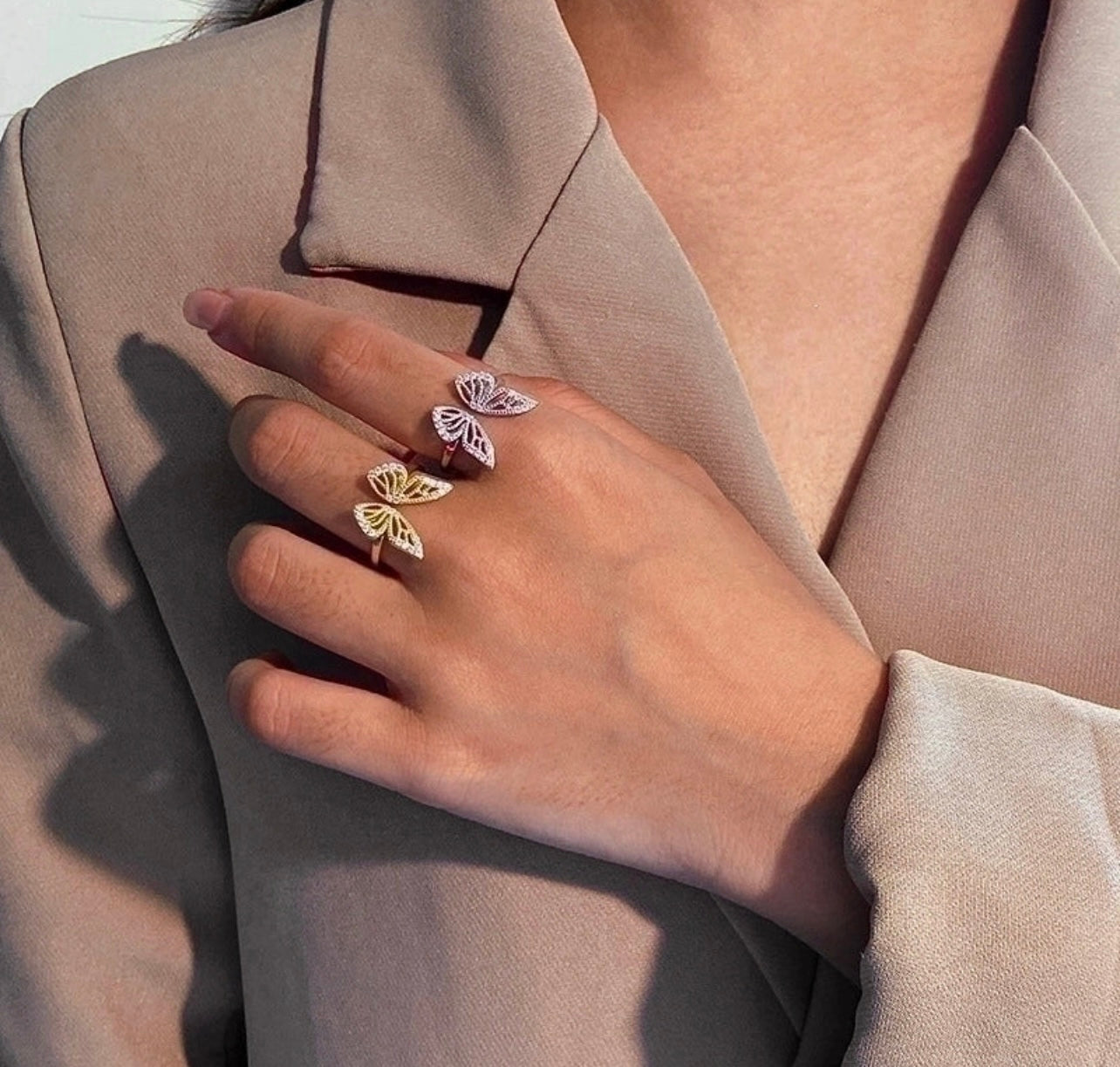 Bague en argent papillon